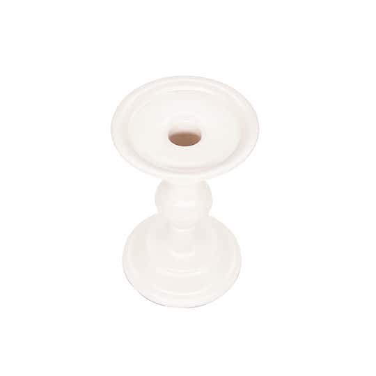 Cream Metal Pillar Candle Holder by Ashland